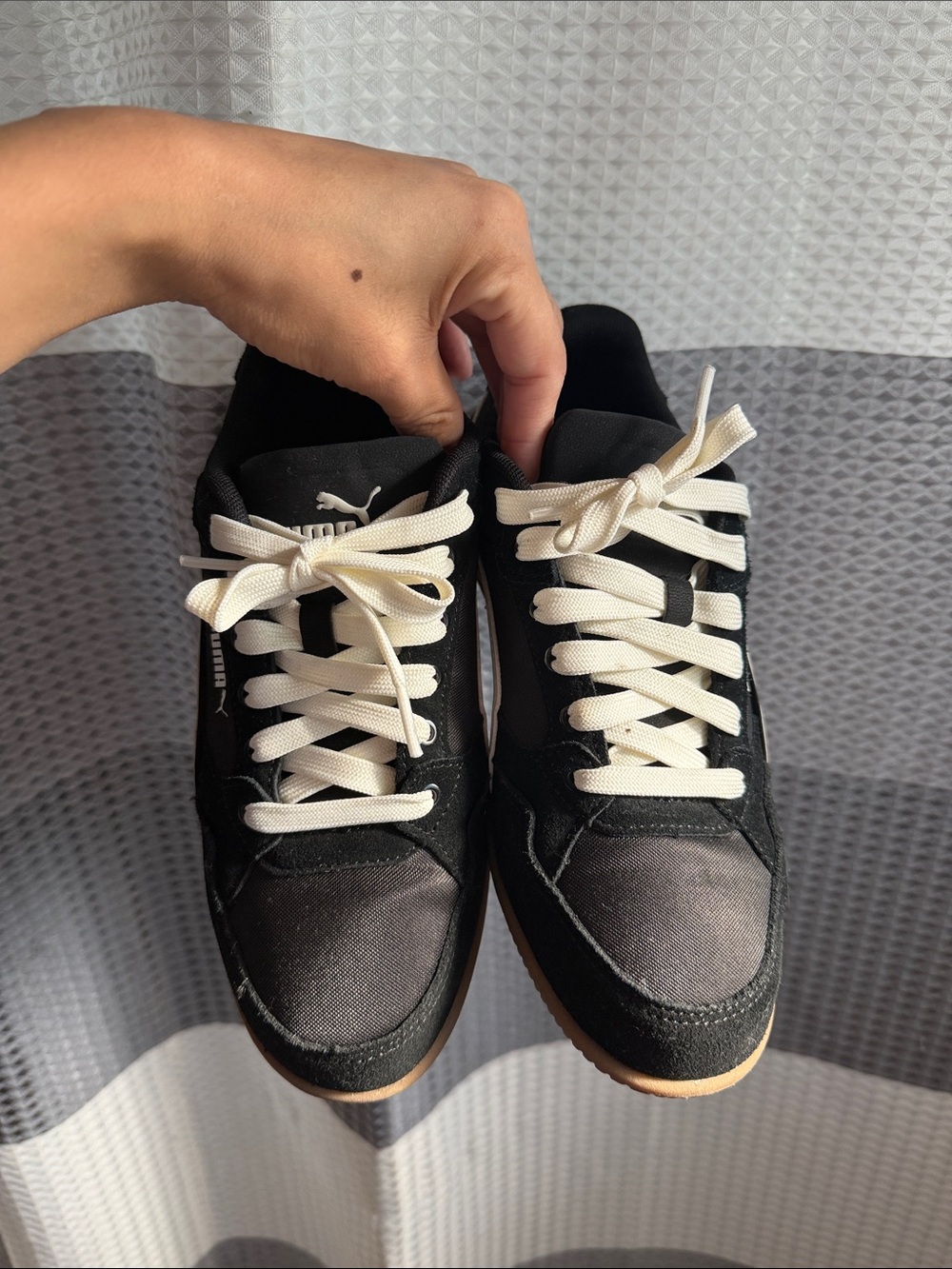 Puma Black and Cream Low-Top Sneaker - Picture 2 of 4
